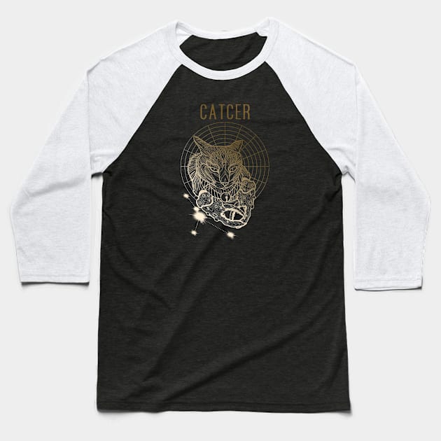 A zodiac cattery: Cancer - catcer Baseball T-Shirt by Blacklinesw9